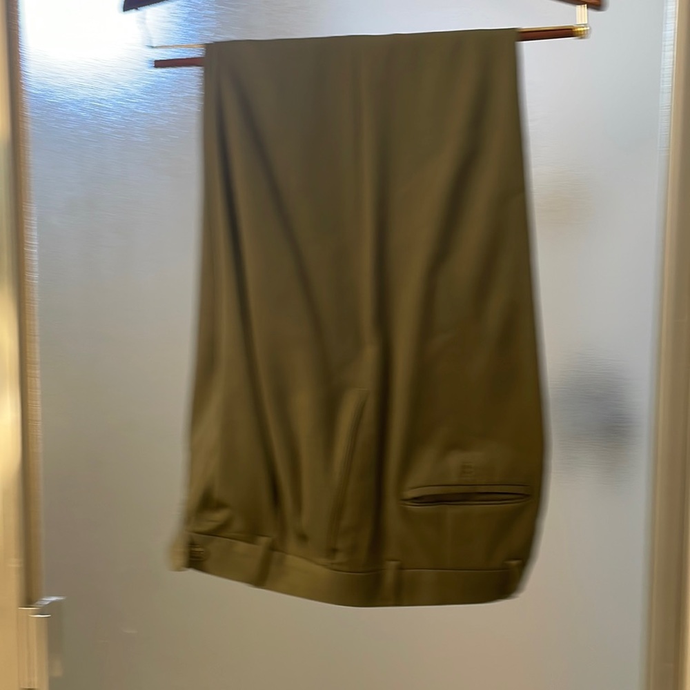 Brooks Brothers pleated dress pants, regular fit, not tapered.